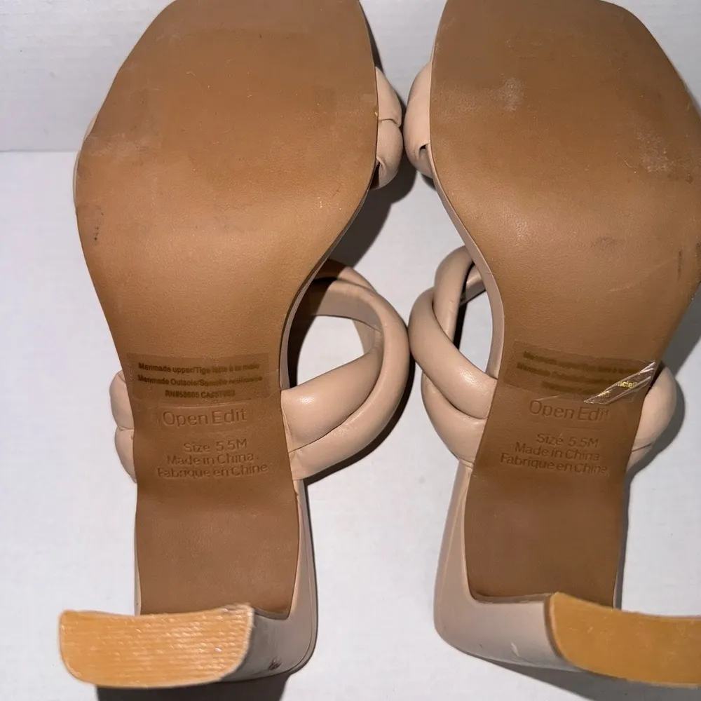 Nordstrom Nude Braided Leather Heels Heel Tan - Image 9