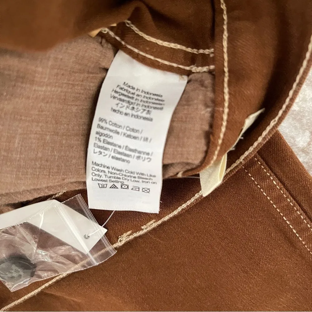 Madewell The Emmett Wide-Leg Pant: Garment Dyed Edition Size 33P Brown PETITE - Image 5