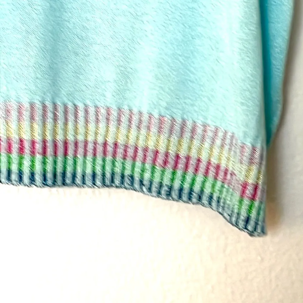 NWT Happy Sheep Wide Boatneck Batwing Sweater Teal Silk/Cashmere Size Small - Image 6