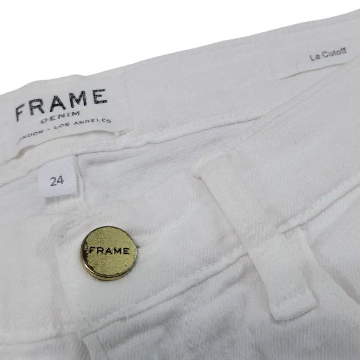 Frame Shorts Size 24 27x3 Frame Denim Le Cutoff Jean Shorts Cuffed Stretch  - Image 4