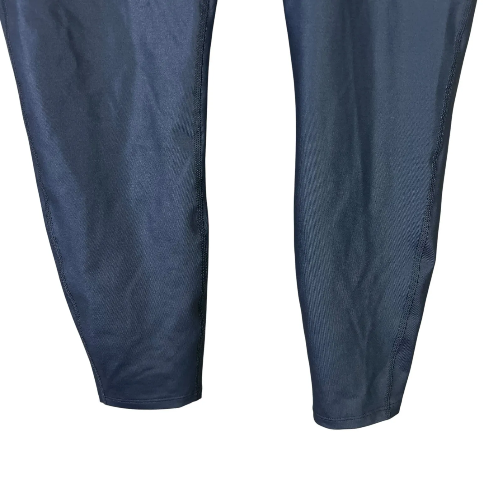 Abercrombie & Fitch High Rise Leggings Womens M Blue Sheen Athleisure Stretch - Image 4