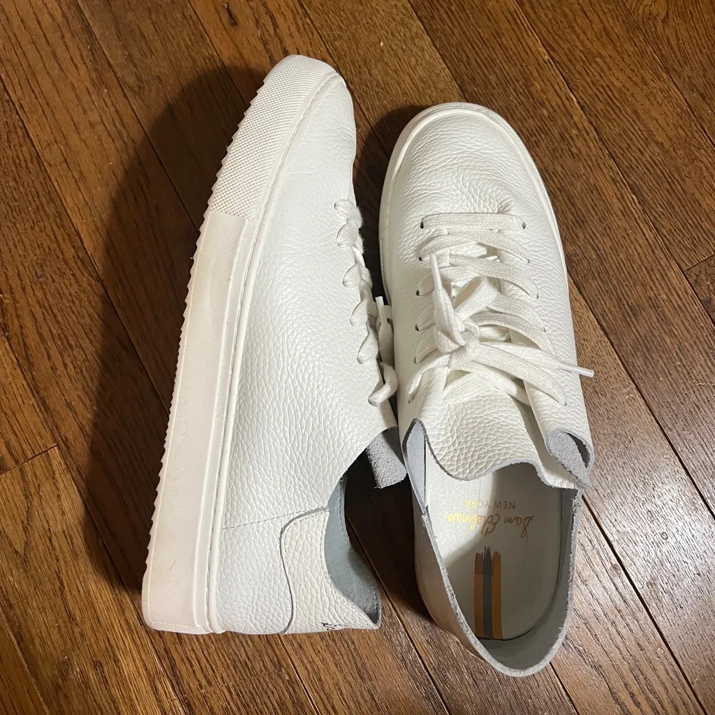 Sam Edelman White Leather Lace Up Sneakers Size 9 - Image 2