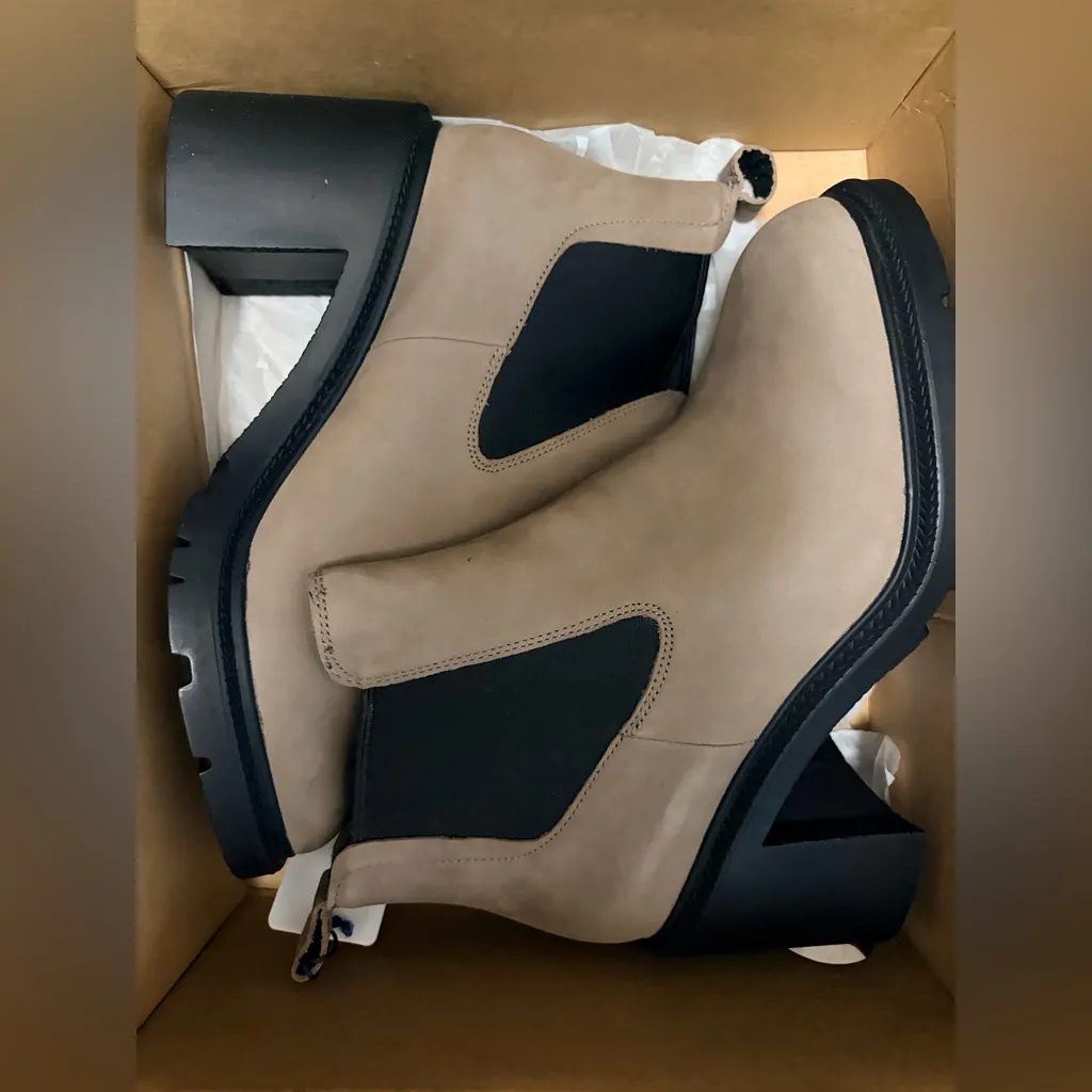 NEW Camper Whitnee Gray Brown Suede Chelsea Boots Stacked Platform US 10 EU 40 Tan - Image 6