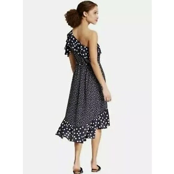 A NEW DAY Women's Polka Dot‎ One Shoulder Midi Dress SZ L - Image 7