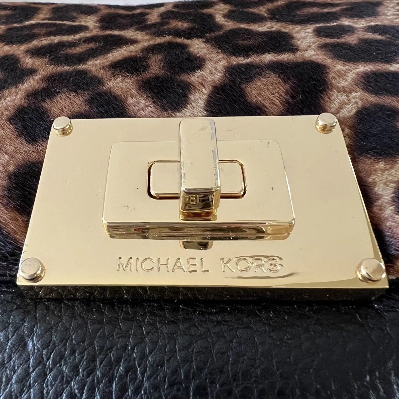 MICHAEL KORS Sloan Cheetah Natural Leather Clutch Bag - Image 3