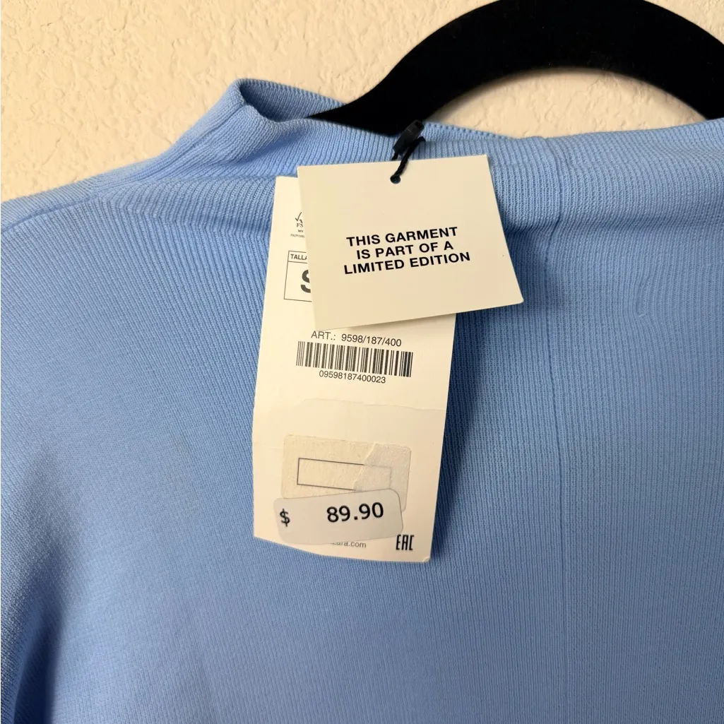 ZARA LIMITED EDITION Baby Blue Knit Bandage Stretch Midi Small NWT - Image 6