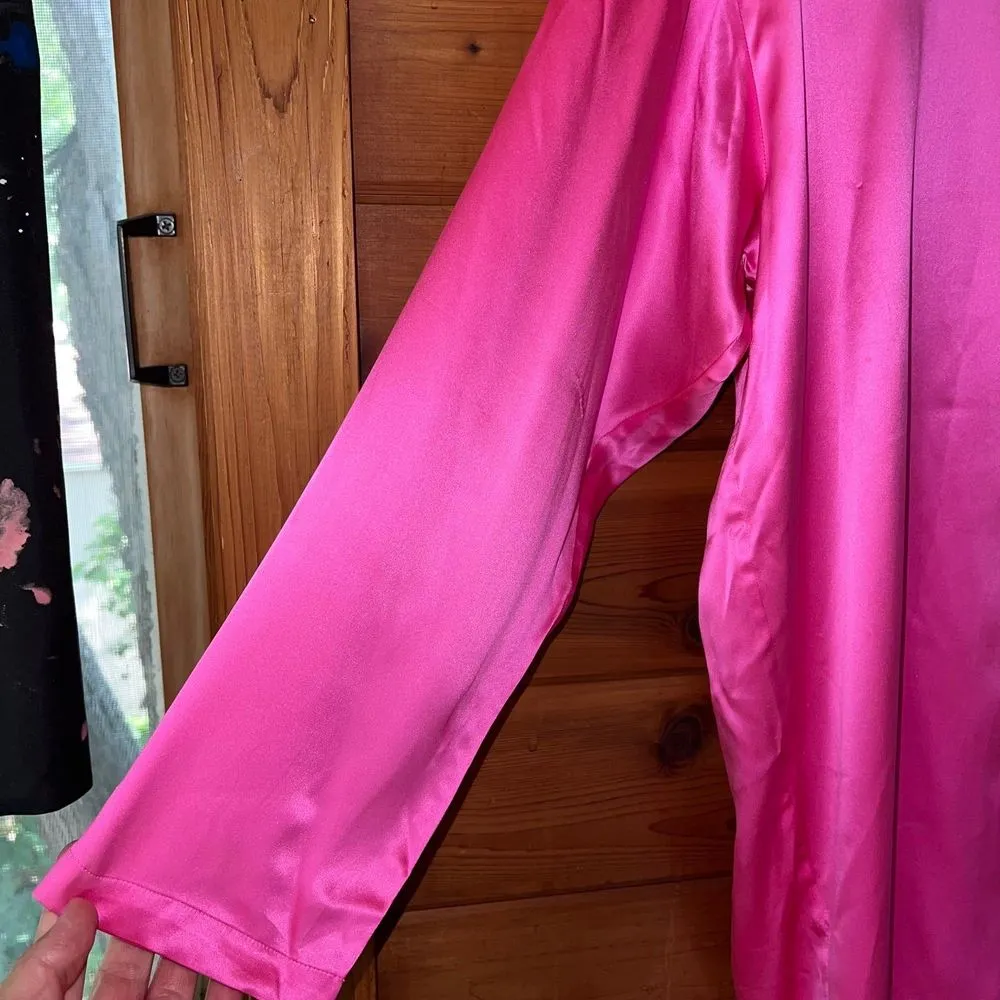 Vintage Gold Tag Victoria’s Secret 100% Silk Pink Long Sleeve Top Medium - Image 3
