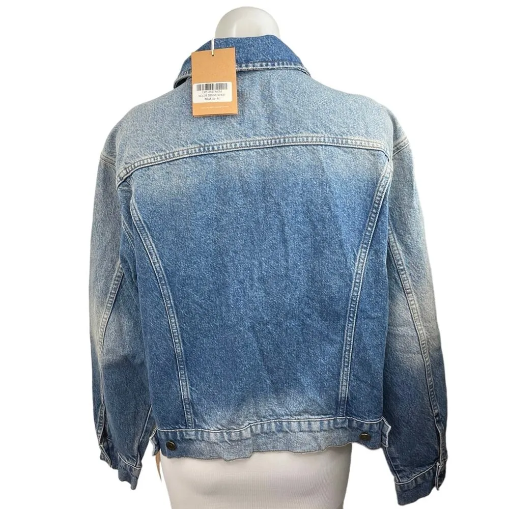 NEW Reformation Mccoy Oversized Denim Pocket Button Up Shasta Jean Jacket Size M - Image 2