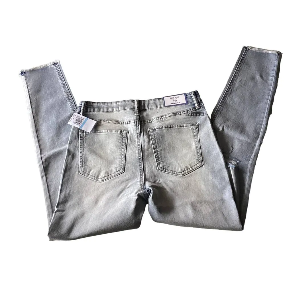 Tinseltown Womens Blue Jeans Mid Rise Skinny Washed 5-27 - Image 3