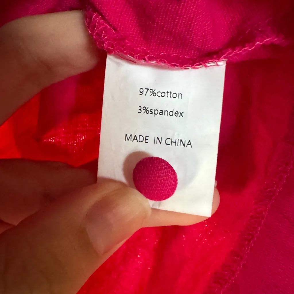 Showpo Hot Pink Collared Crop Cargo Shirt Cotton Barbiecore - Image 6