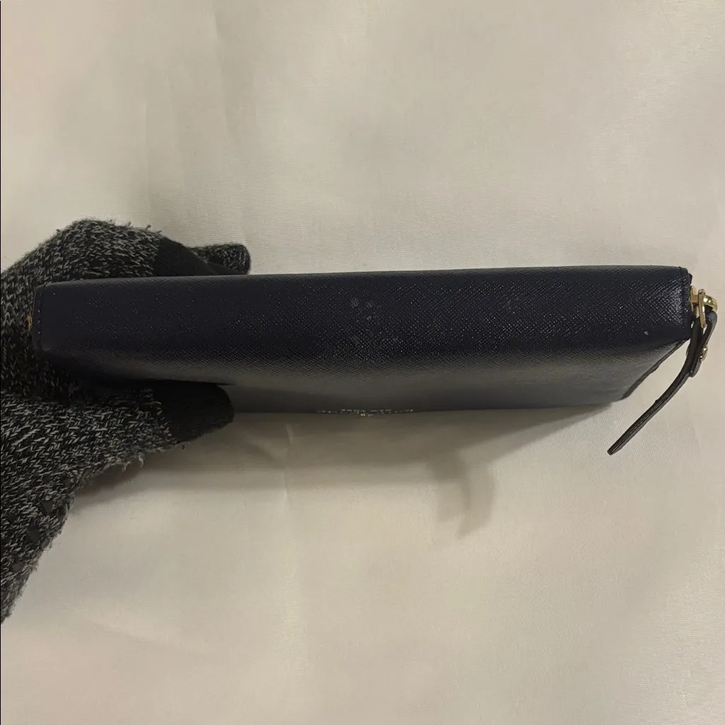 Kate Spade  Saffiano Leather Wallet Navy Blue GUC - Image 12