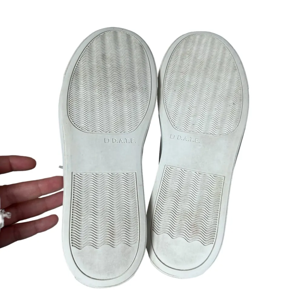 D.A.T.E. White Snakeskin Heel Faux Fur Tongue Sneakers Size 7 - Image 8