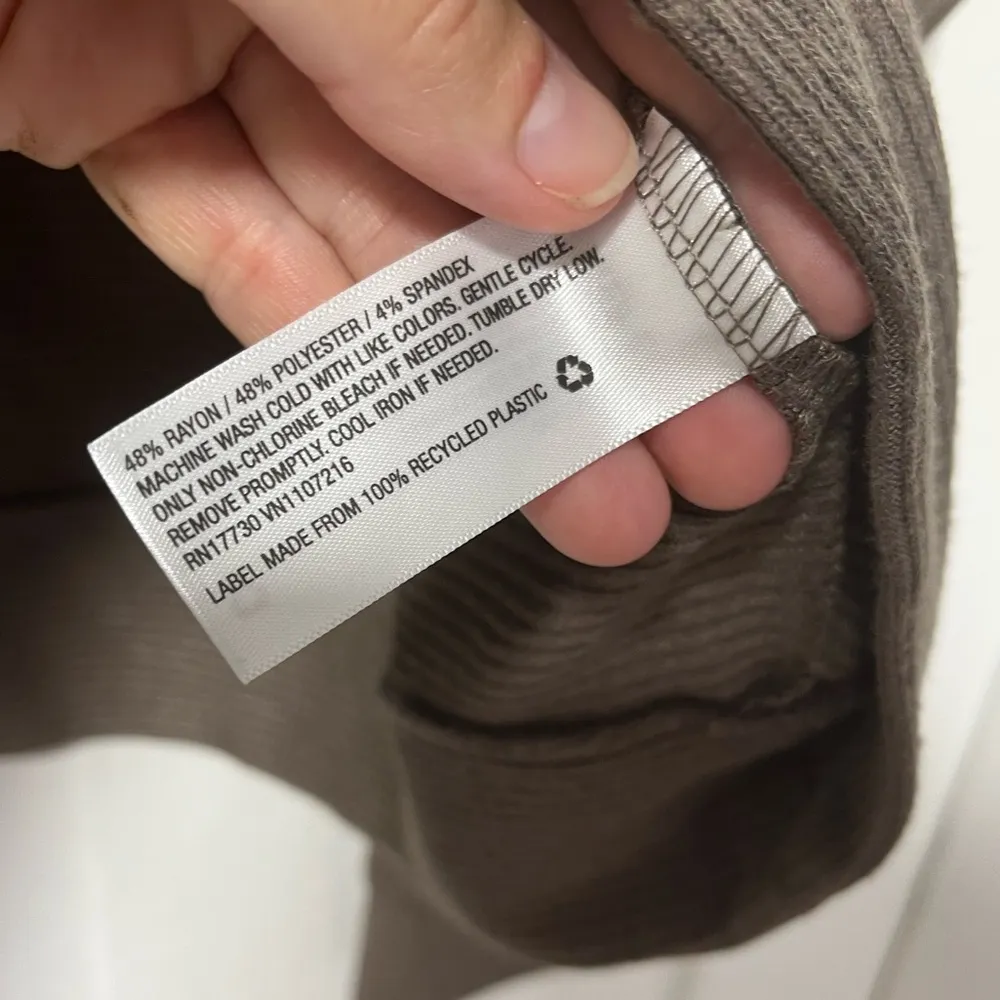 NWT A New Day Ribbed scoop neck Taupe Grey soft long sleeve knit pullover size L - Image 4