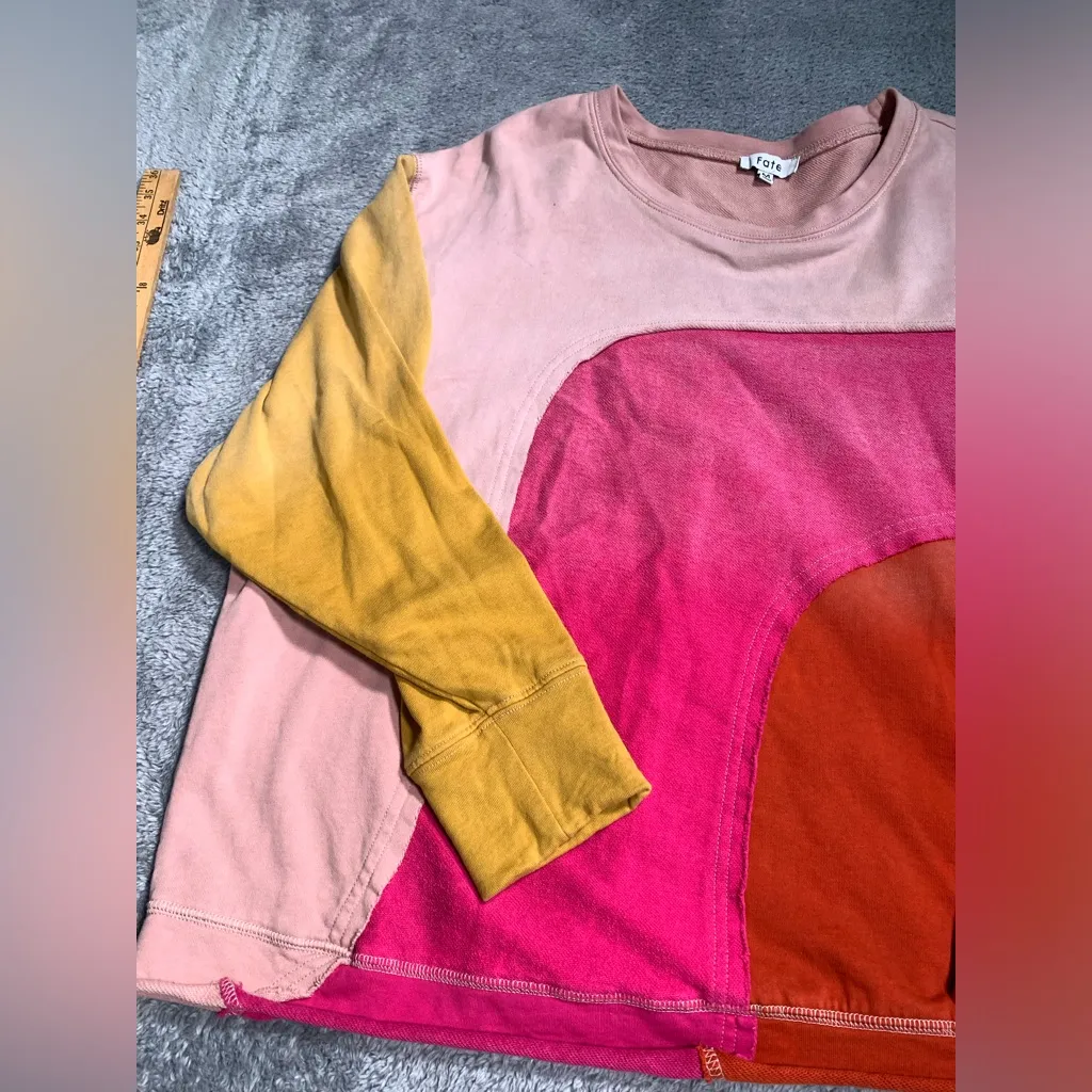 Fate Colorful Patchwork Sweatshirt medium Pink - Image 2