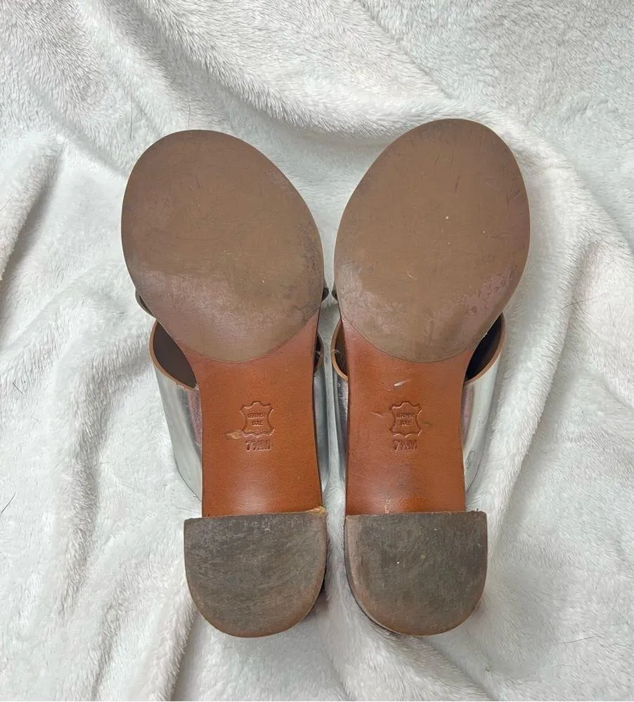 Tory Burch Montrose Criss Cross Metallic Heeled Sandals - Image 5