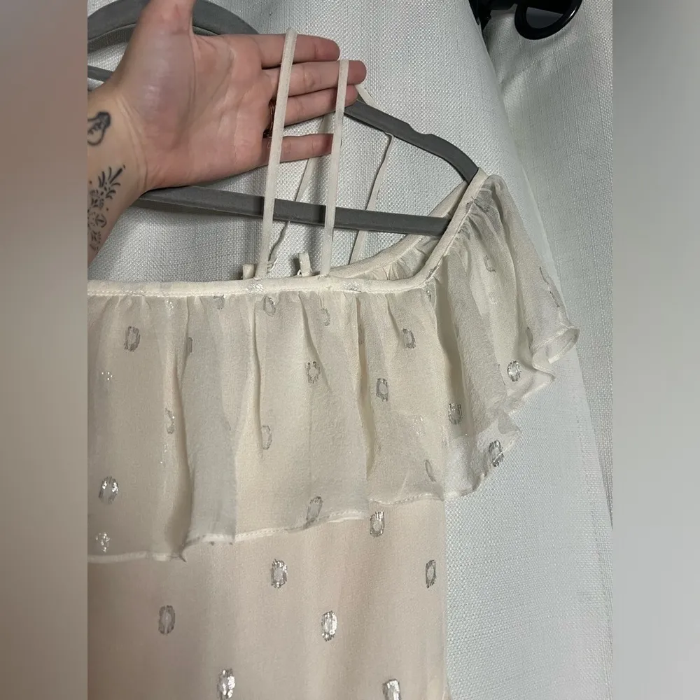 House of Harlow x Revolve Ivory White Layered Midi Dress Small - Image 4