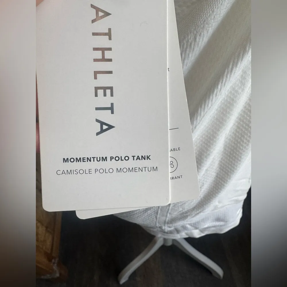 NWT ATHLETA Momentum Polo Tank top 1/4 Zip Neck White size Small - Image 8