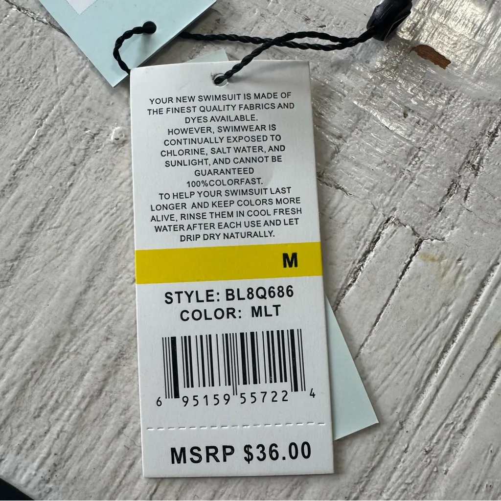 The‎ Bikini Lab Reversible Top NWT size Medium Black Floral Triangle String Top - Image 5