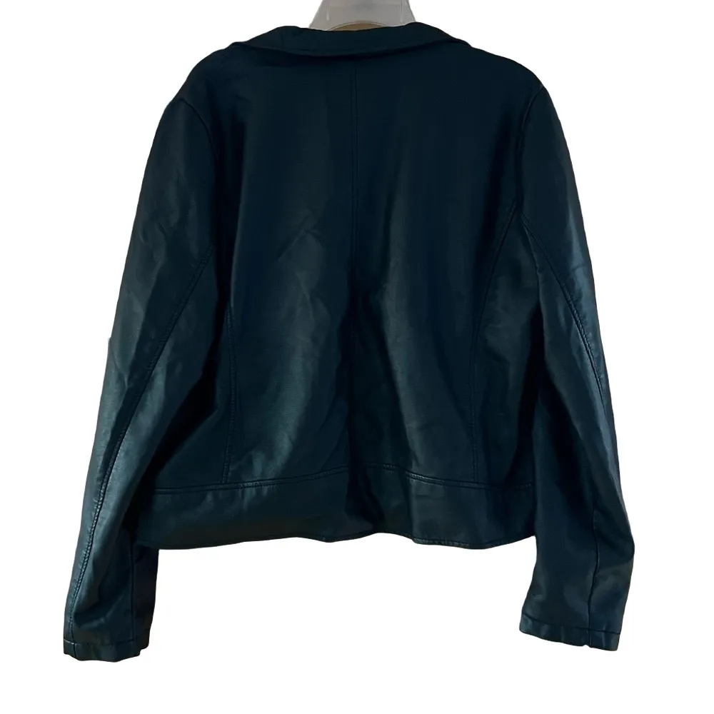 Primark Black Faux Leather Jacket Women’s Size 14 - Image 5