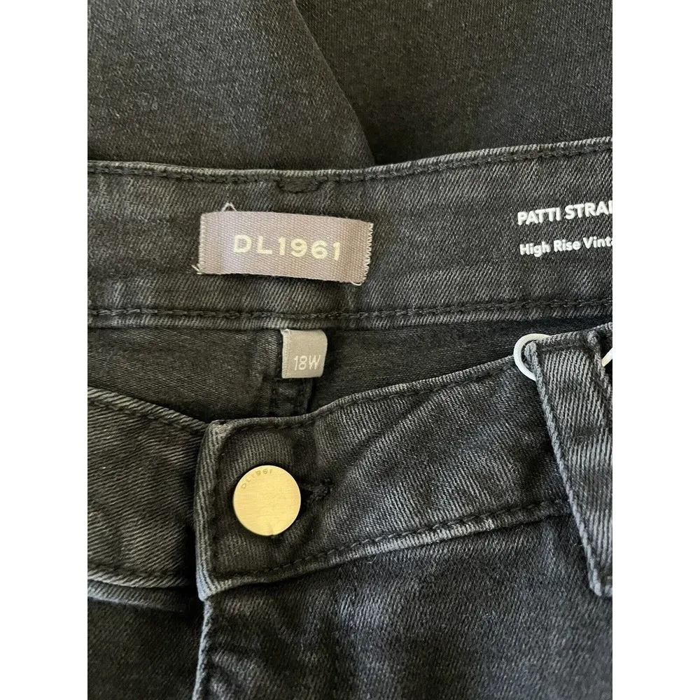 NWT DL1961 Patti Straight High Rise Vintage Ankle Jeans In Nightshade Black 18W - Image 10