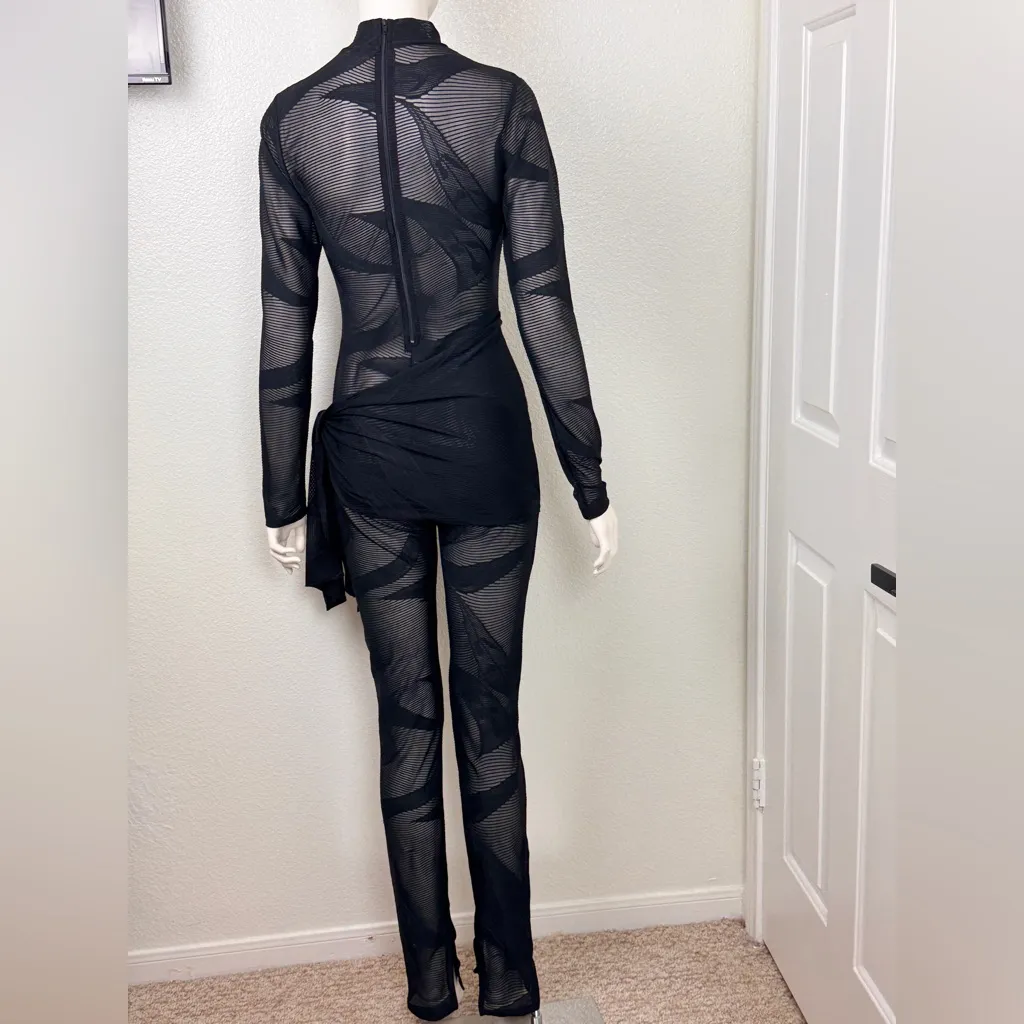 Unbranded Black Sheer Long Sleeve Jumpsuit - Image 11