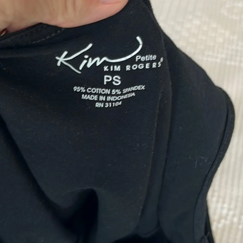 Kim Rogers Black Solid Tank Top Cotton Knit Womens Petite Small - Image 5