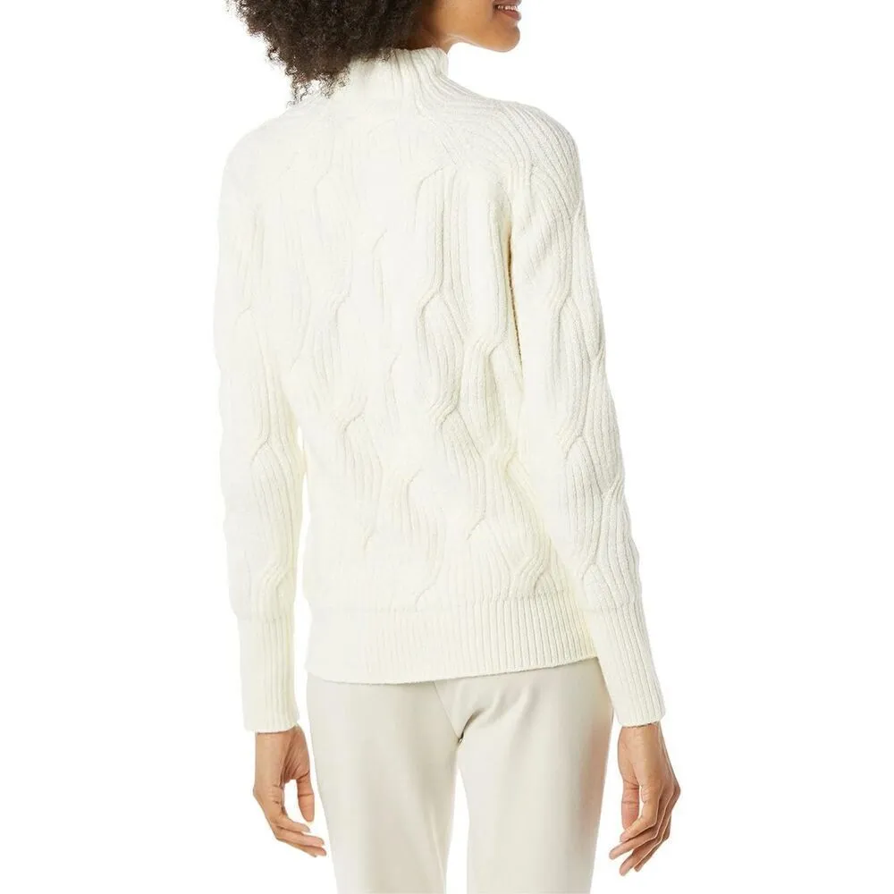 NEW Fitted Soft Touch Funnel Neck Cable Sweater L Size L - Image 2