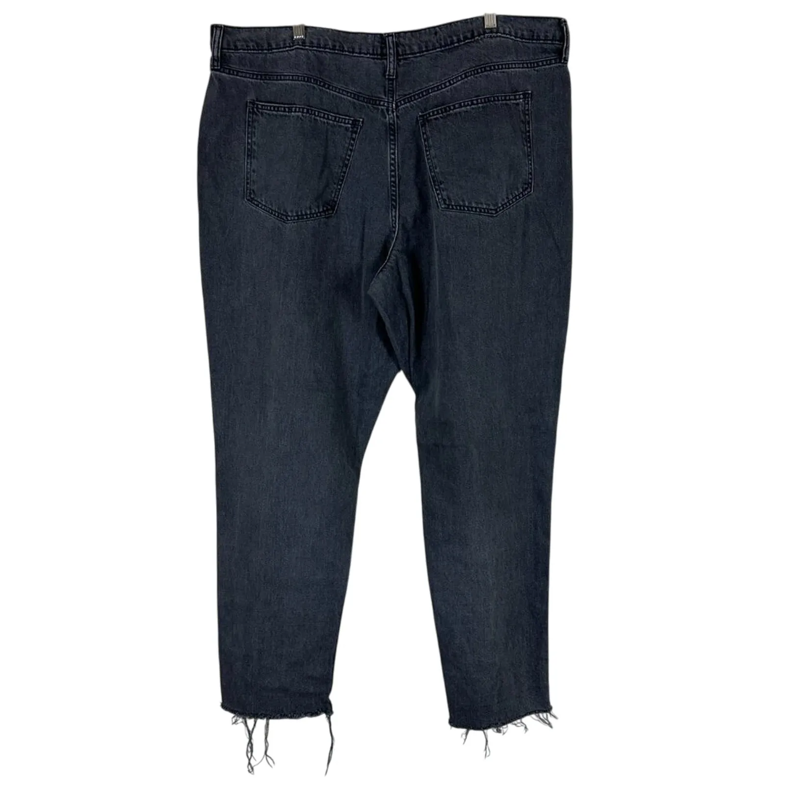 Universal Thread Boyfriend Jeans Plus Size 18 Washed Black Raw Hem Cropped Rigid - Image 4