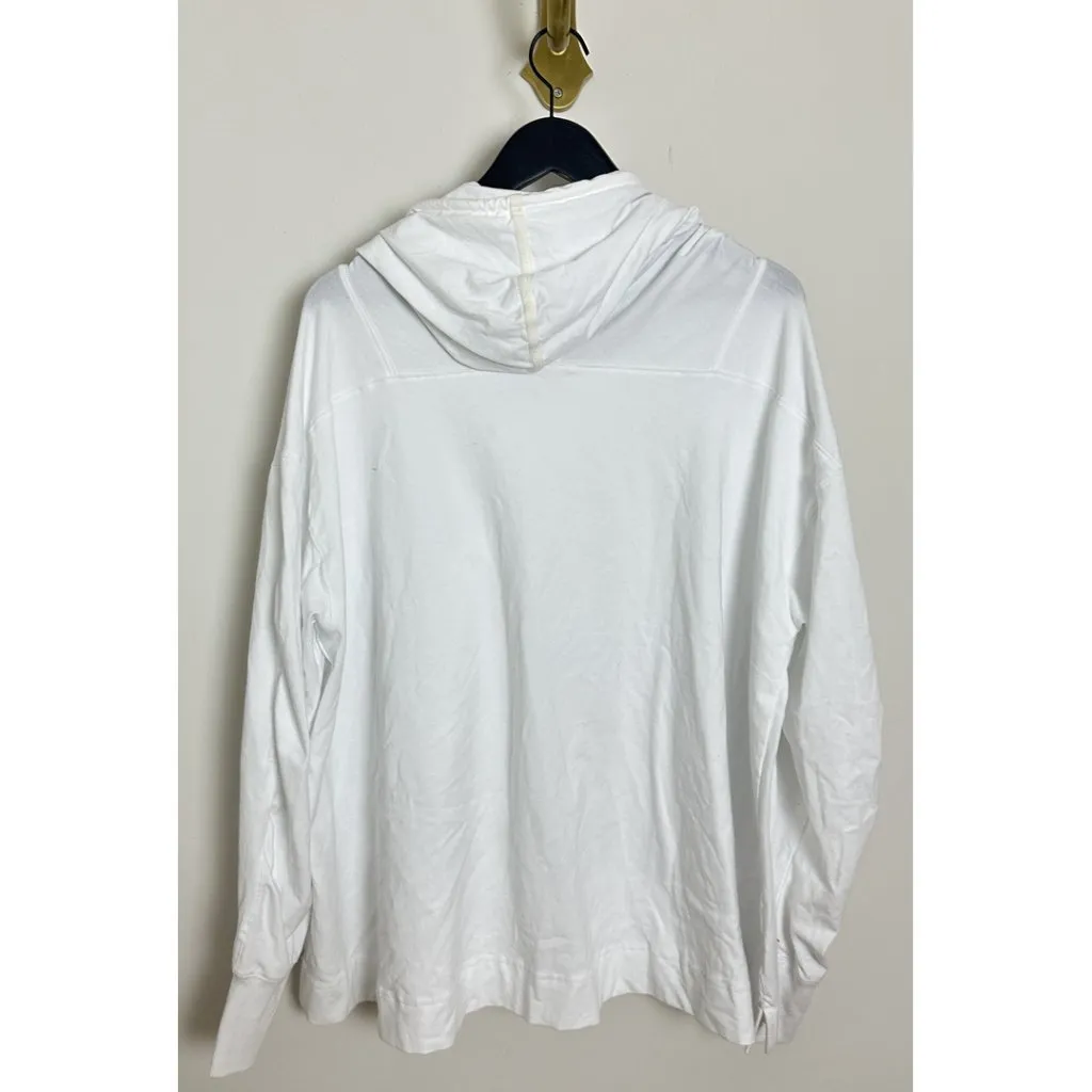FREE PEOPLE Movement Hot Shot Stretch Cotton Fleece Hoodie in White Size Medium - Image 6