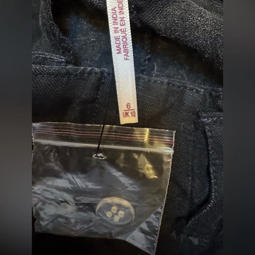 Free People Womens Black Calla Pleated Hi Rise Slash Pockets Trouser Shorts 6 - Image 2