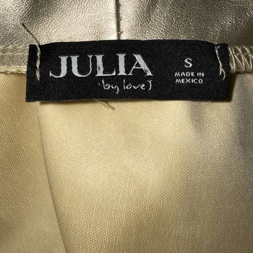 JULIA BY LOVE J Light Gold Mock Neck Open Sides With Buckle Vest NWOT Size Small - Image 6