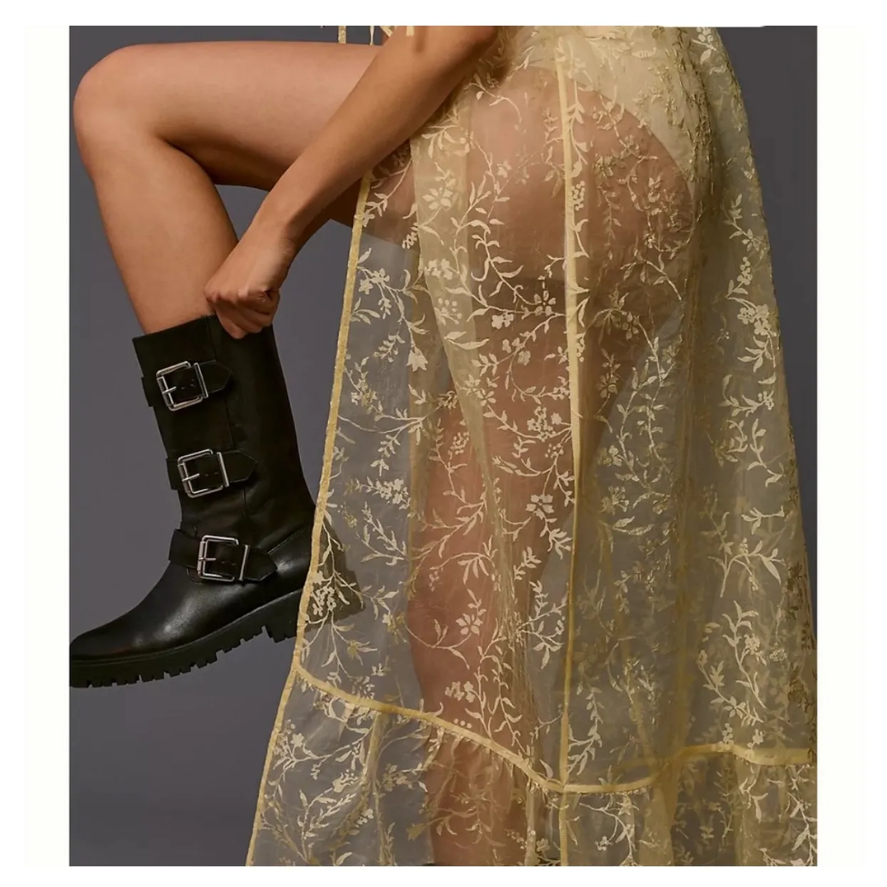 Anthropologie Sheet Organza Floral Maxi Dress - Image 4