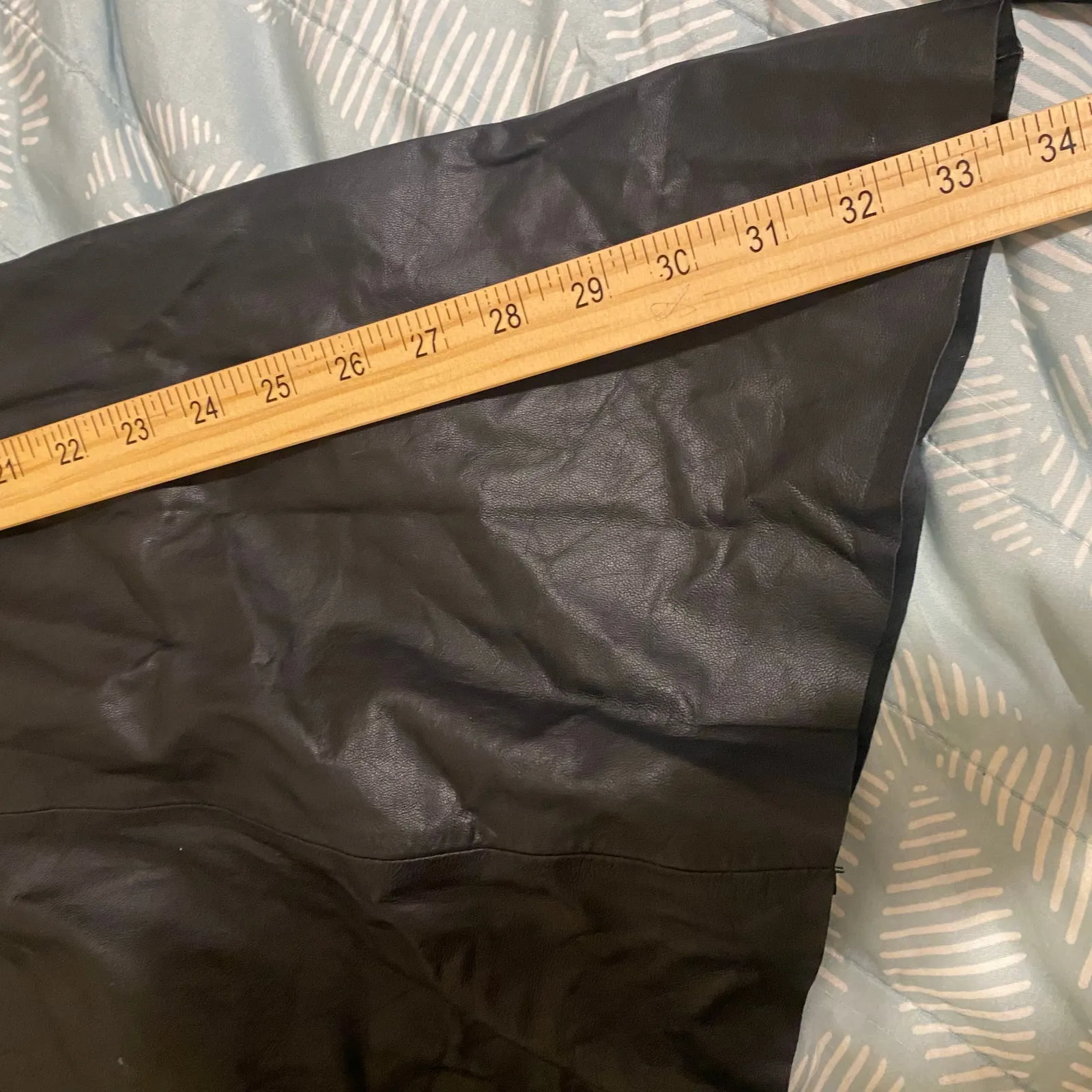 NEW Polo Ralph Lauren Black 100% Lambs Leather Asymmetric Midi Skirt Size 4 NWT - Image 7