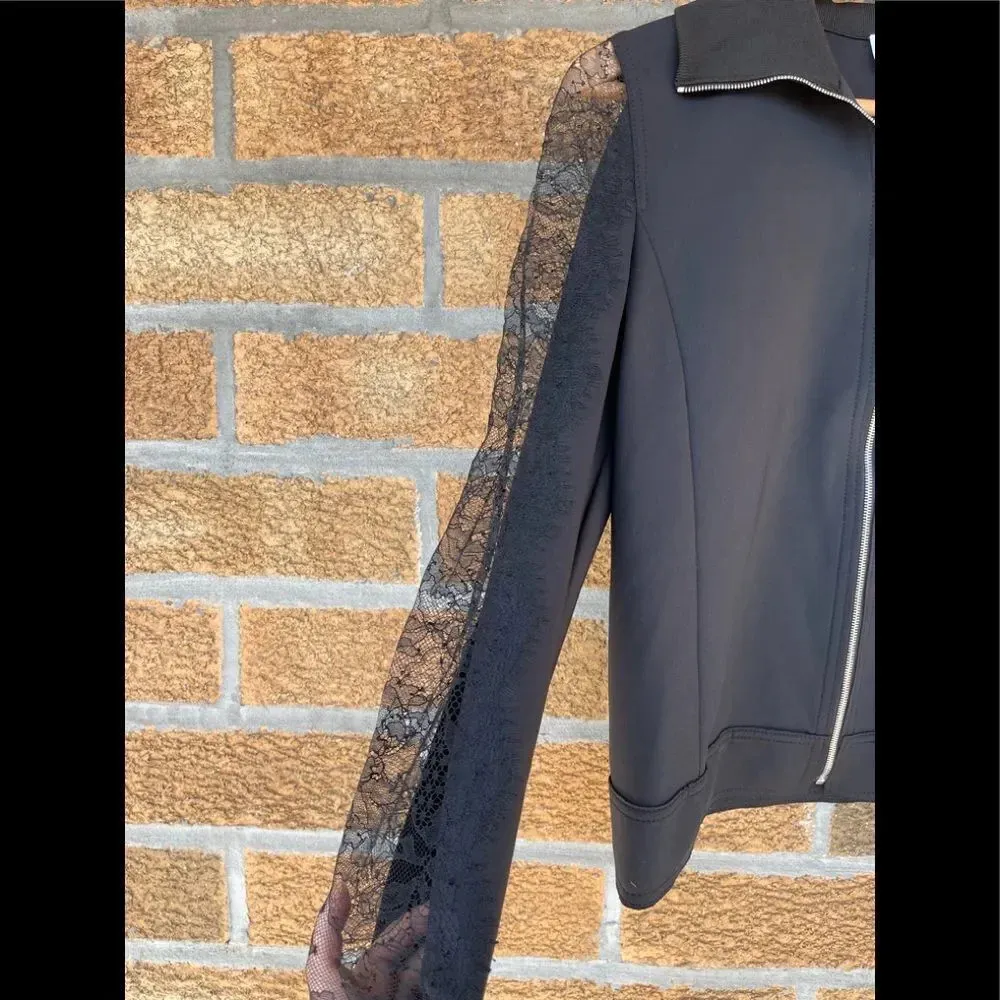 ESCADA SPORT LACE SHEER SLEEVE JACKET 38 Black Size 8 - Image 5
