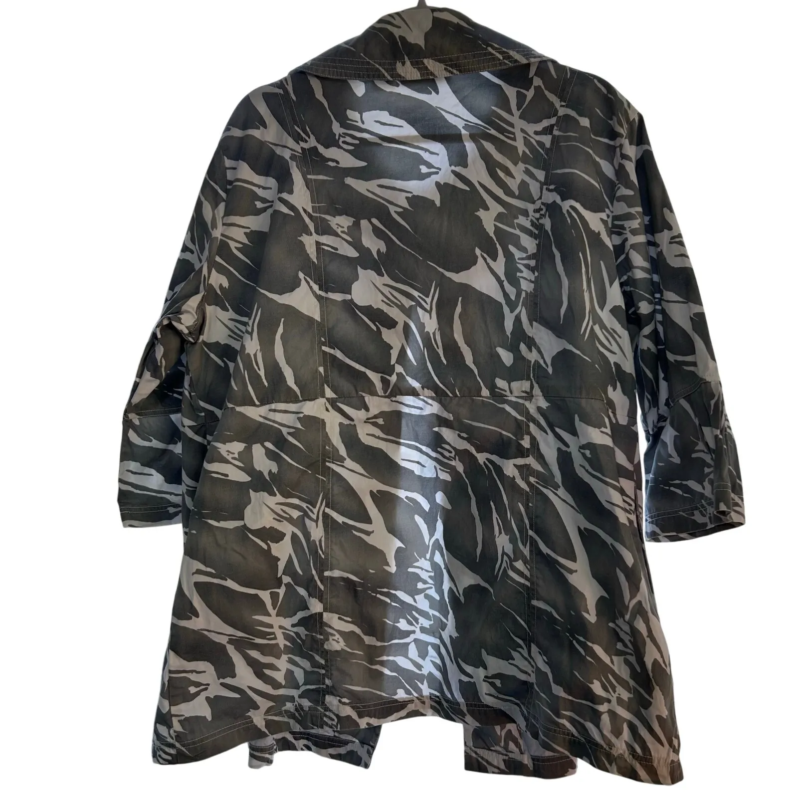 Keren Hart Women XXL Jacket Camo Light Weight 100% Cotton Side Seam Pockets Camo Gray Size 2X - Image 8