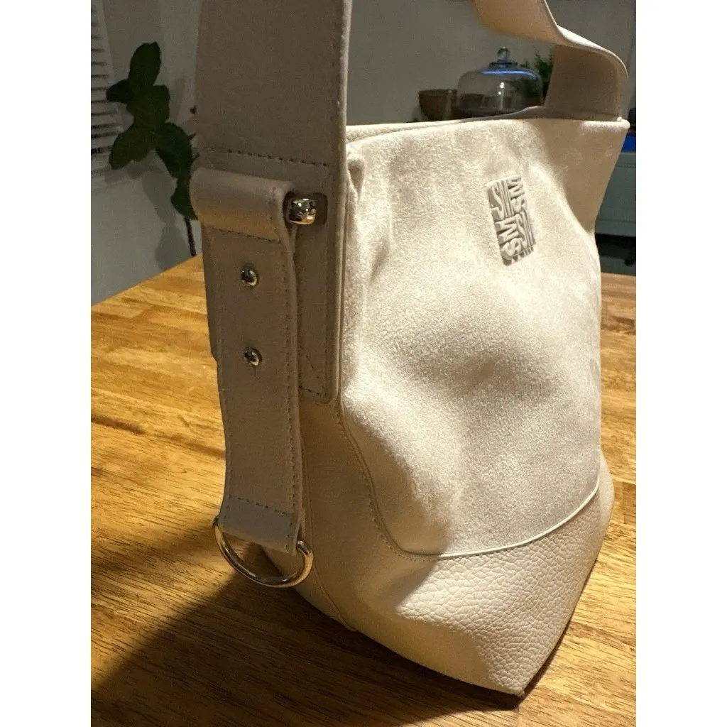 NWOT Steve Madden BMontie Microsuede and Faux Leather Purse Shoulder Bag Cream - Image 3