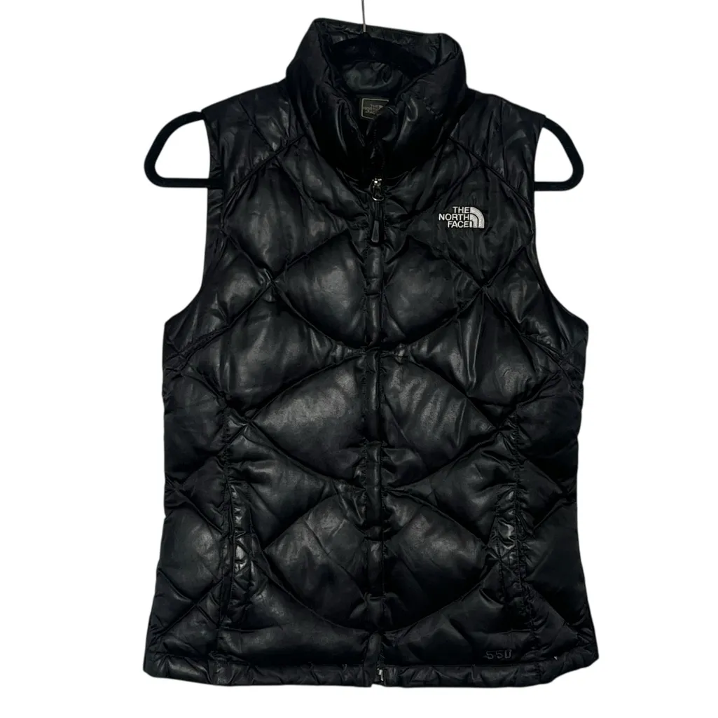 The North Face Black 550 Down Puffer Vest Womens Small Quilted Insulated Winter - Image 2