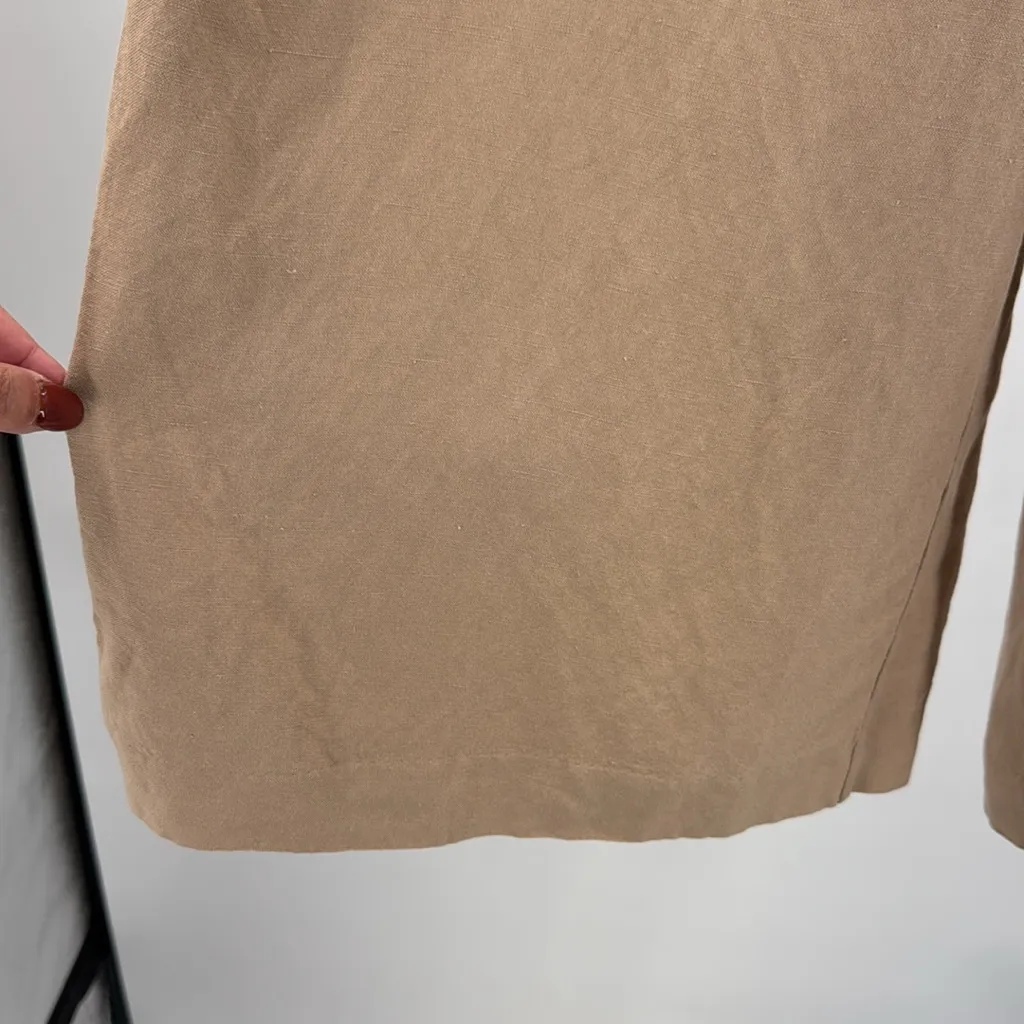 Worthington Beige Wide Leg Crop Pants linen blend office neutral casual XXL - Image 5