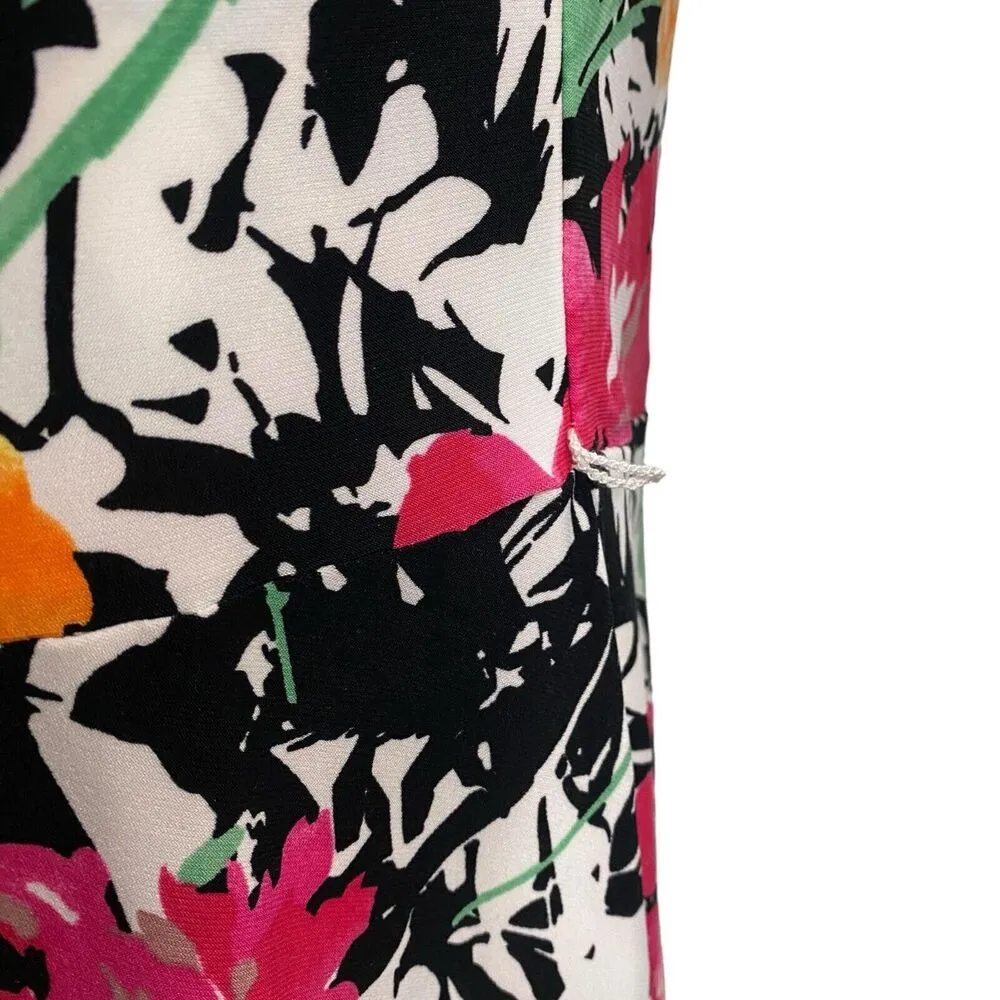 Lauren Ralph Lauren Women Dress Swing White Pink Floral V-Neck Dress NO Size TAG - Image 6