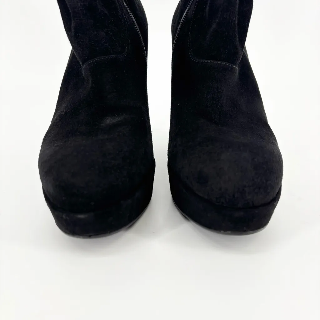 Stuart Weitzman Wedgeholster Suede Boots Size 7.5 Black Wedge - Image 3