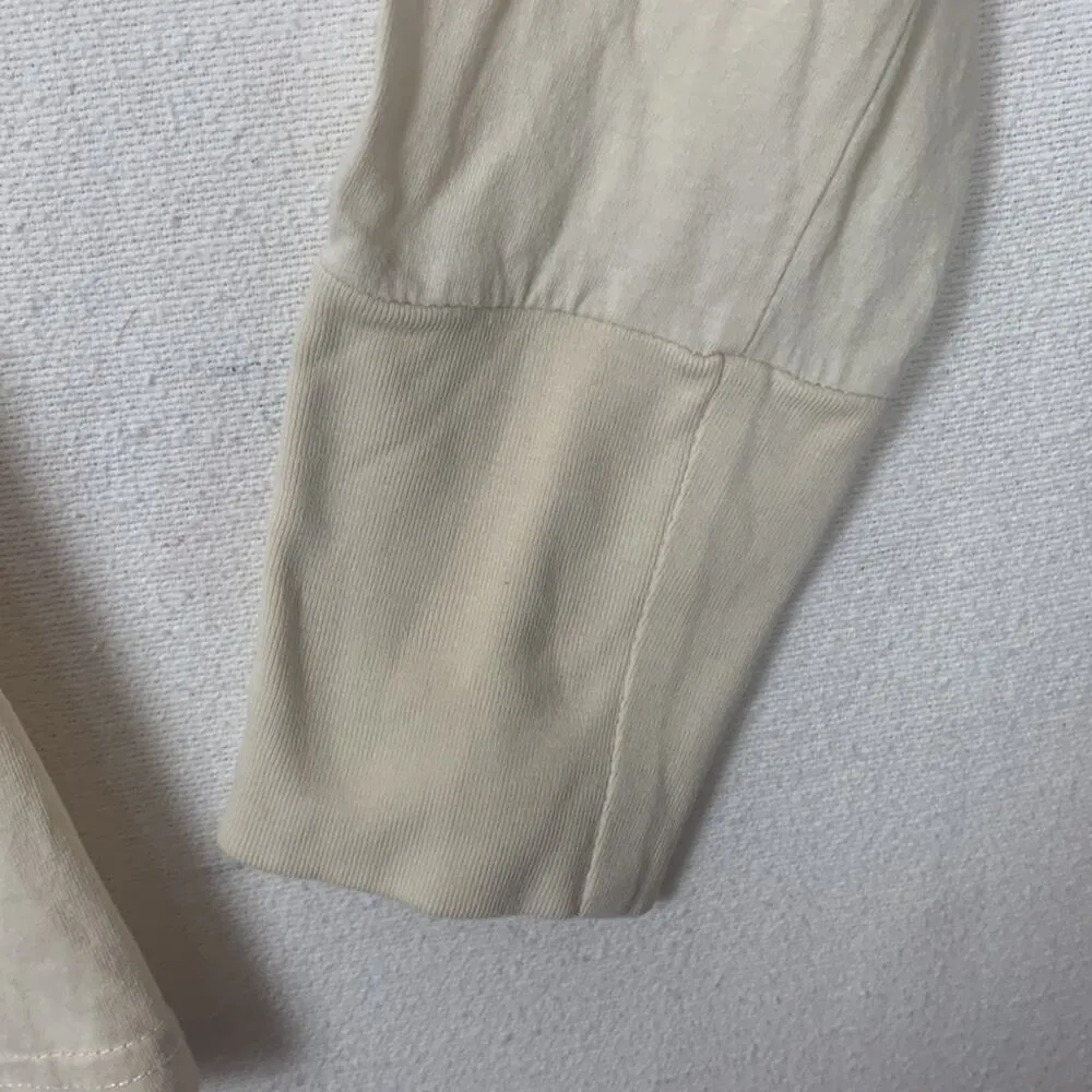 Harley Davidson womens large long sleeve v neck shirt bling gems tan offwhite Silver - Image 6