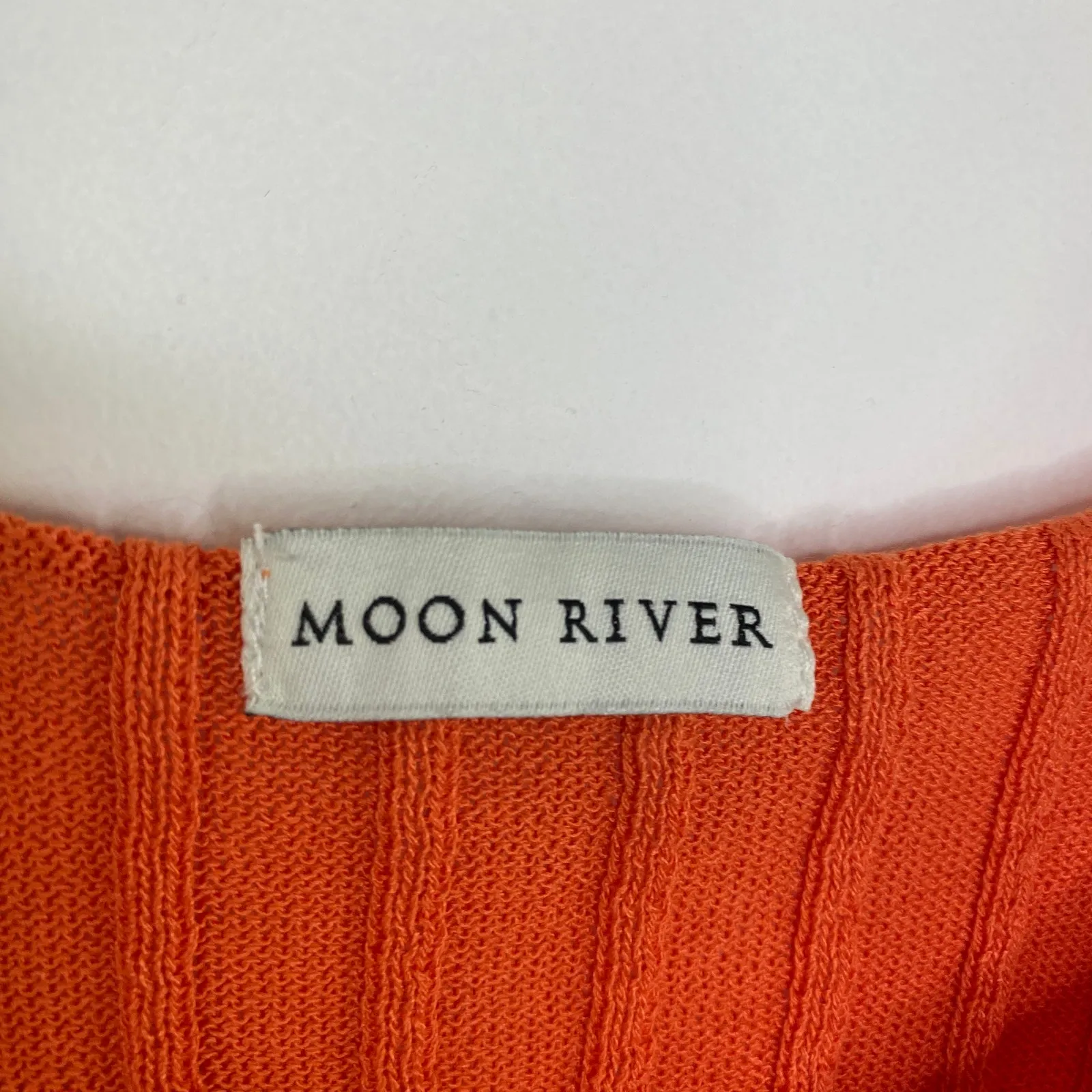 Moon River Orange Ribbed Button Front Sleeveless Tank Top Women's Size Small S - Image 5