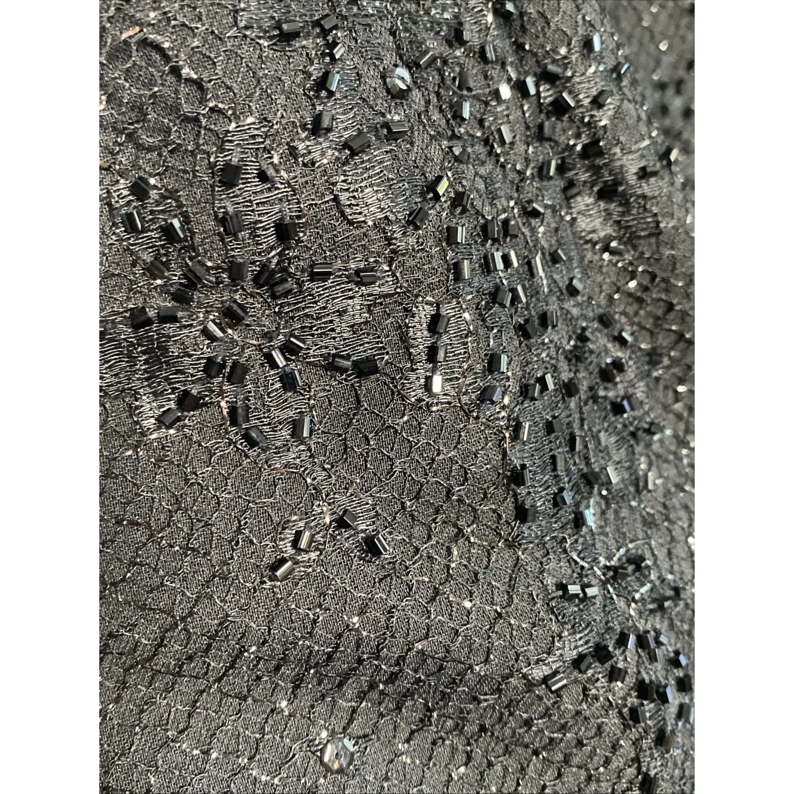 Carmen Marc Valvo Womens 8 Black Beaded Dress Event Gala Hoco - Image 3