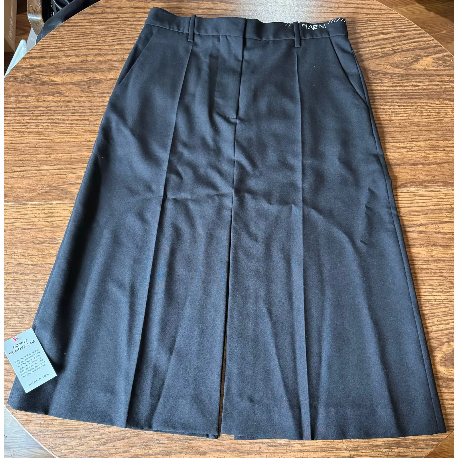 MARNI TROPICAL WOOL MIDI A LINE CLASSIC TAILORED SKIRT - Image 10