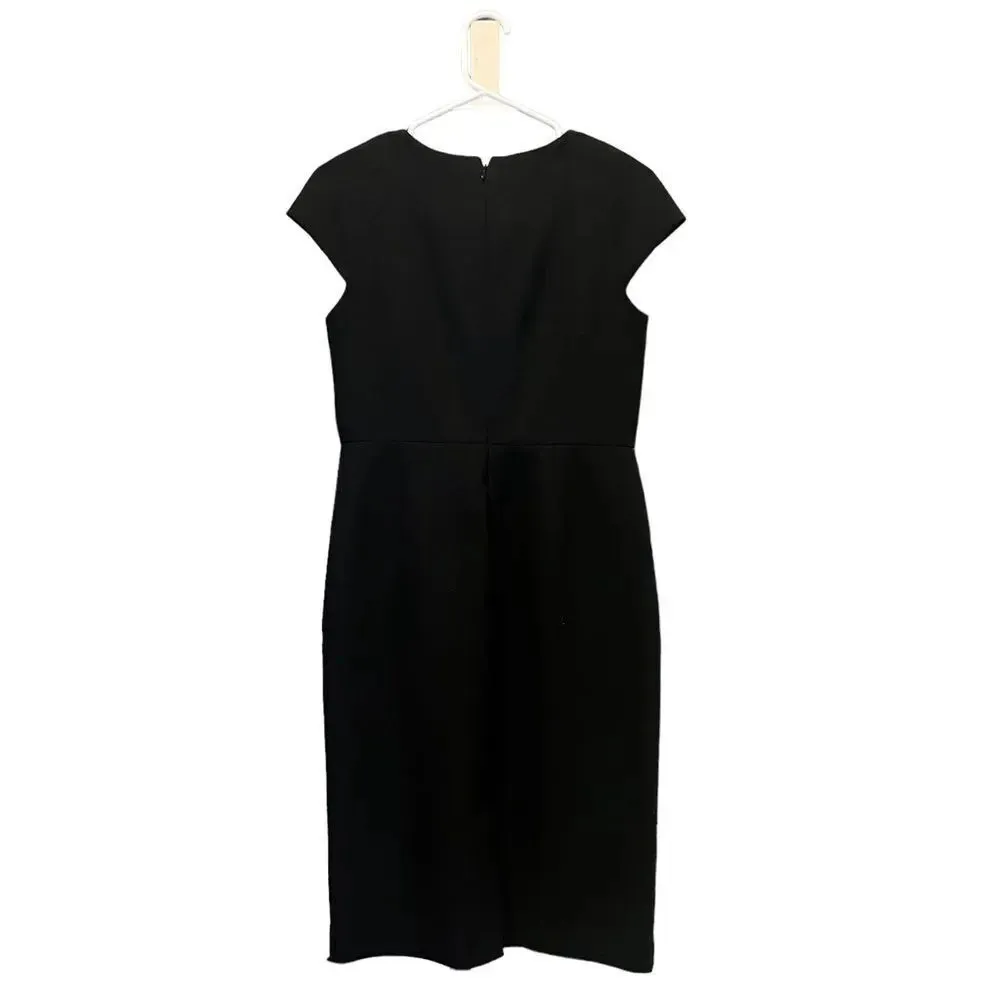 Talbots Black Sheath Wool Blend Dress Size‎ 4 - Image 5