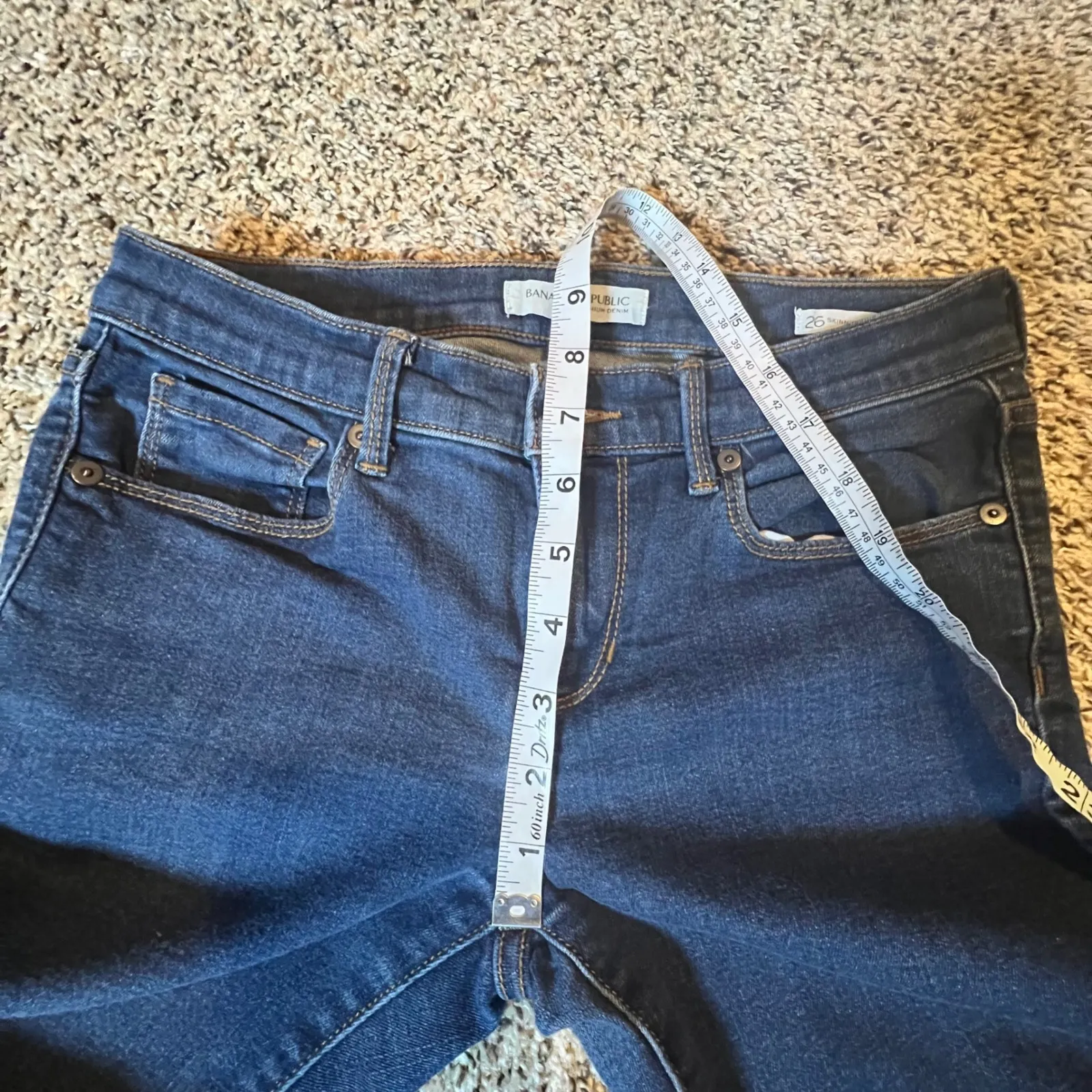 Banana Republic Premium Denim Skinny Ankle Jeans Dark Wash Size 26 - Image 5