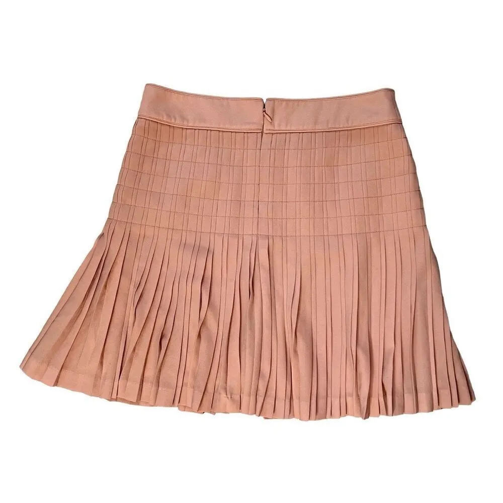 J. Crew A9988 Pleated Lattice Chiffon Lined Skirt Pink Feminine Cottagecore sz 2 - Image 4