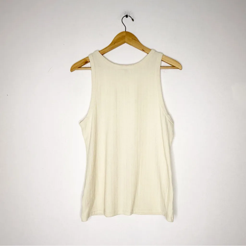 Varley Thurman Ribbed Tank Top Ivory Size Medium - Image 4