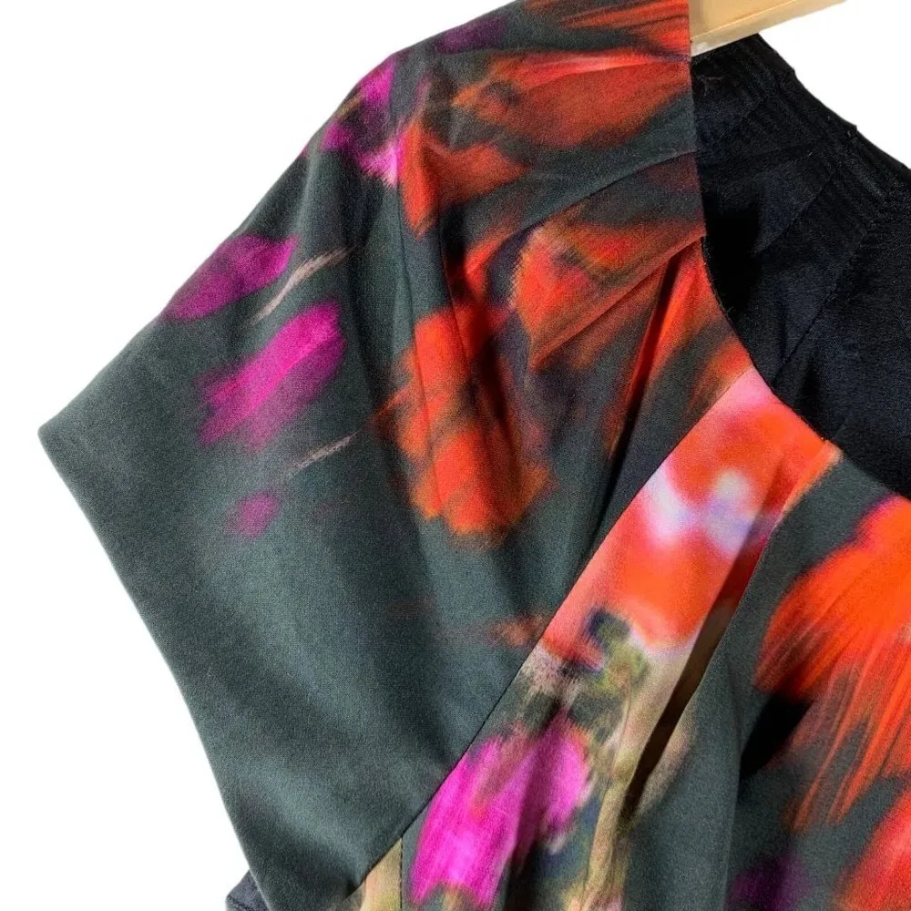 Elie Tahari Black/Multicolor Floral Sheath Dress Size 12 - Image 3