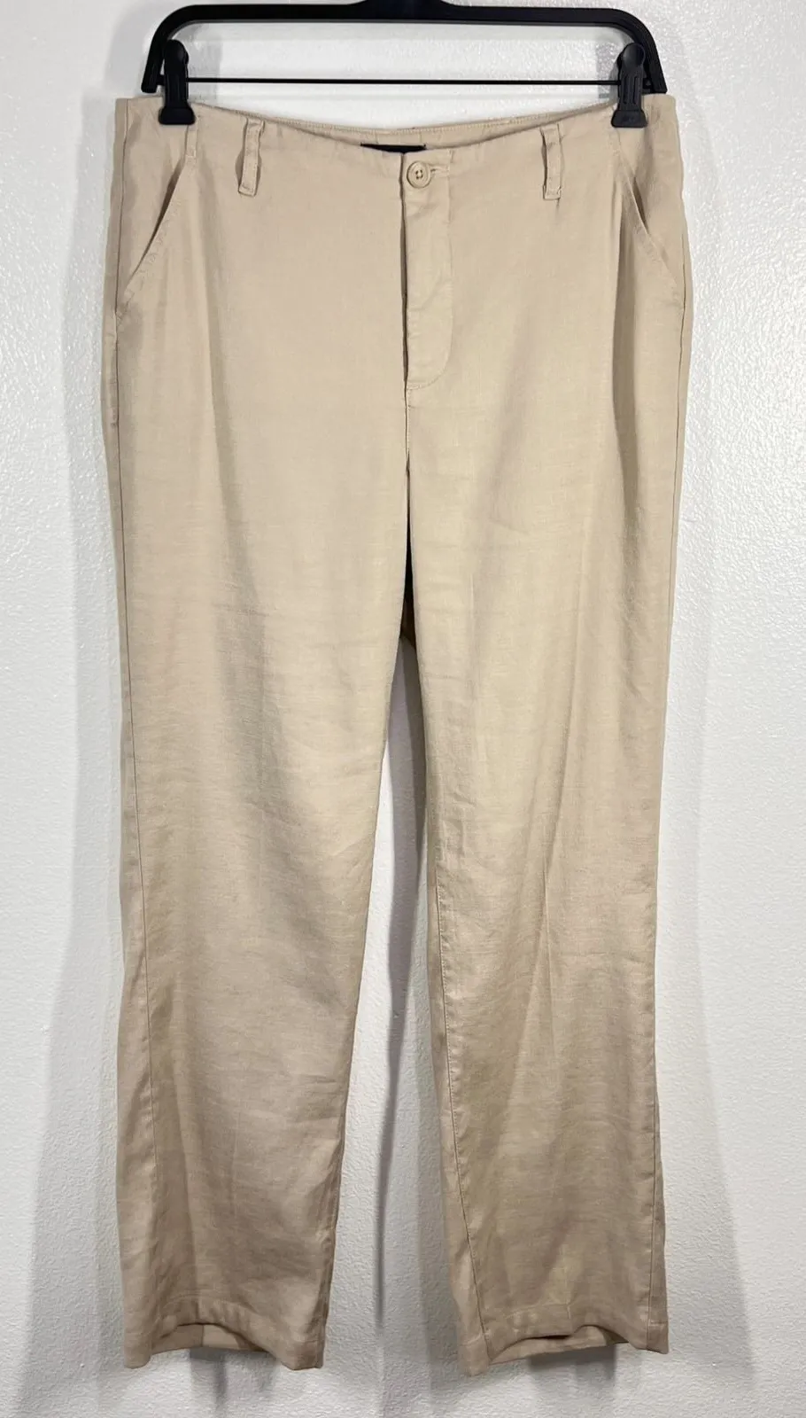NYDJ Trousers Lift Tuck Technology Beige Linen Blned Pants 6 Classic Workwear - Image 1